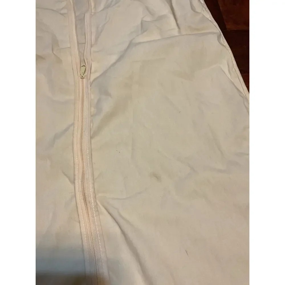 Neiman Marcus Cloth Garment Bag / Travel Suit Bag Zip Cream Long 53”x 25”